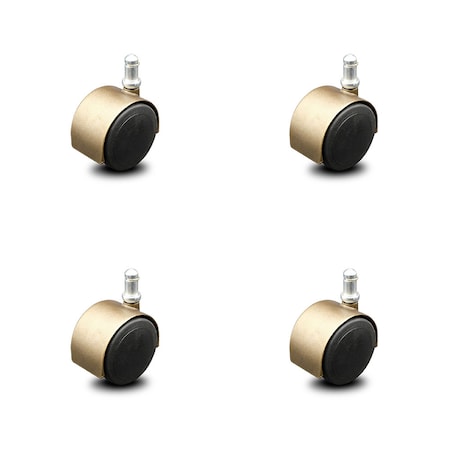 Service Caster 2.375 Inch Antique Brass Hooded Urethane Wheel Grip Ring Chair Casters, 4PK SCC-GR02S60D-NYU-WA-716X78-4